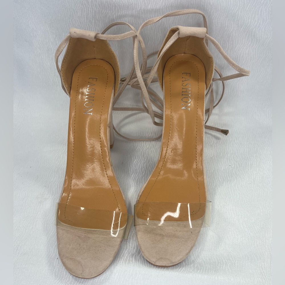 Beige Strappy Heels NWOT